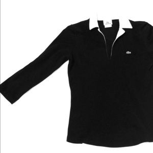 Black with white collar women’s Lacoste top